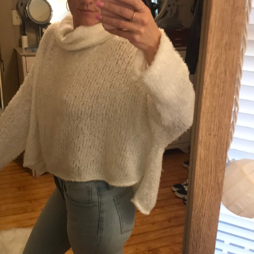 Free People Crop Turtleneck Sweater